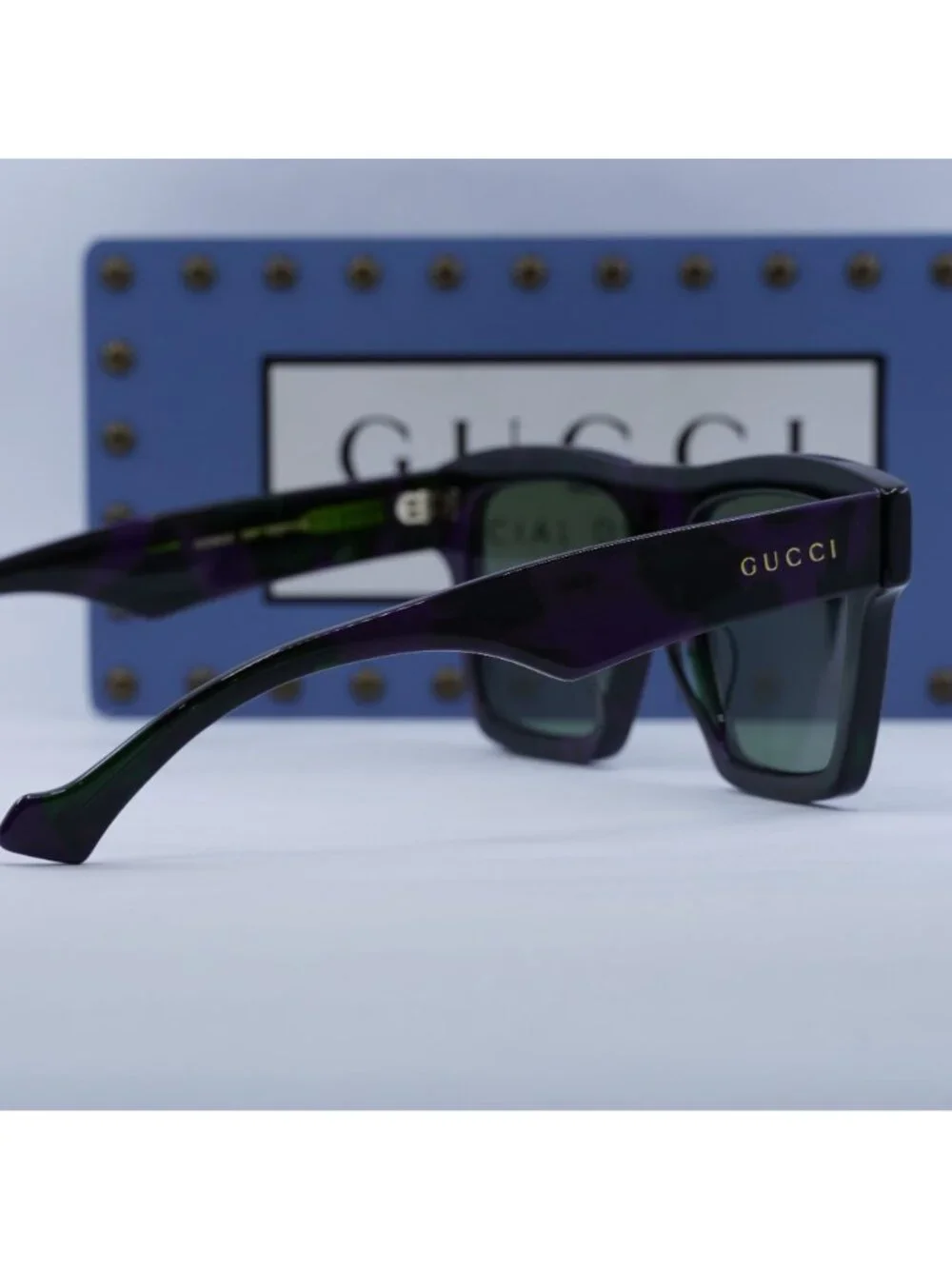 Gucci GG0962S 014 Square Unisex Sunglasses - Purple / Green
